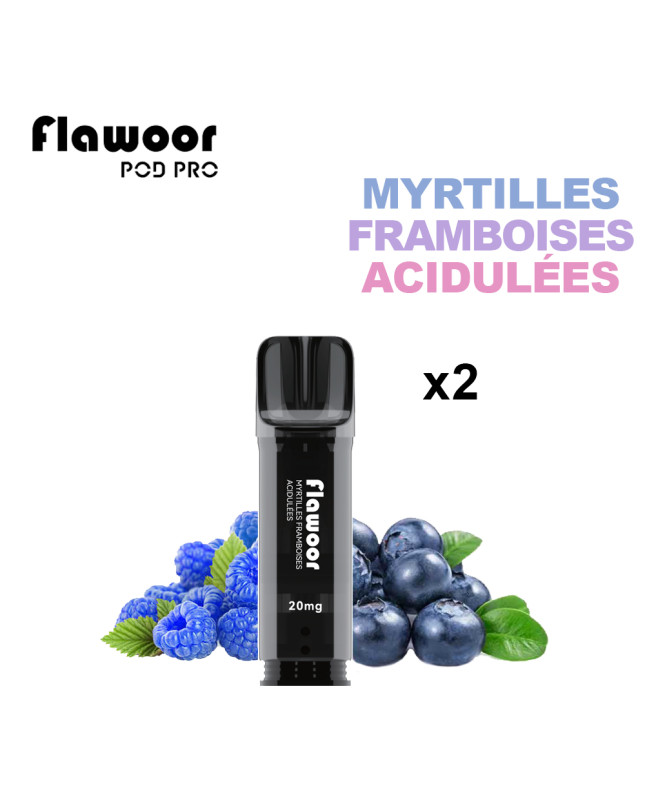 CARTOUCHE MYRTILLES FRAMBOISES ACIDULÉES - FLAWOOR POD PRO/ Pack de 10