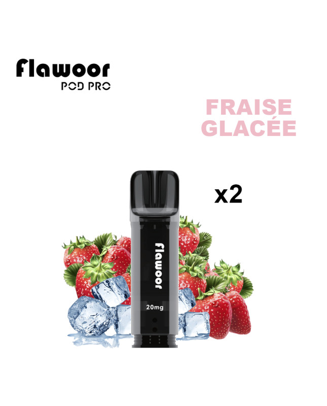 CARTOUCHE FRAISE GLACÉE - FLAWOOR POD PRO/ Pack de 10