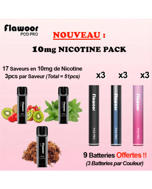 PACK 10mg de Nicotine - FLAWOOR POD PRO